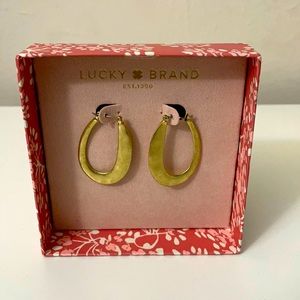 Gold hoop lucky brand earrings